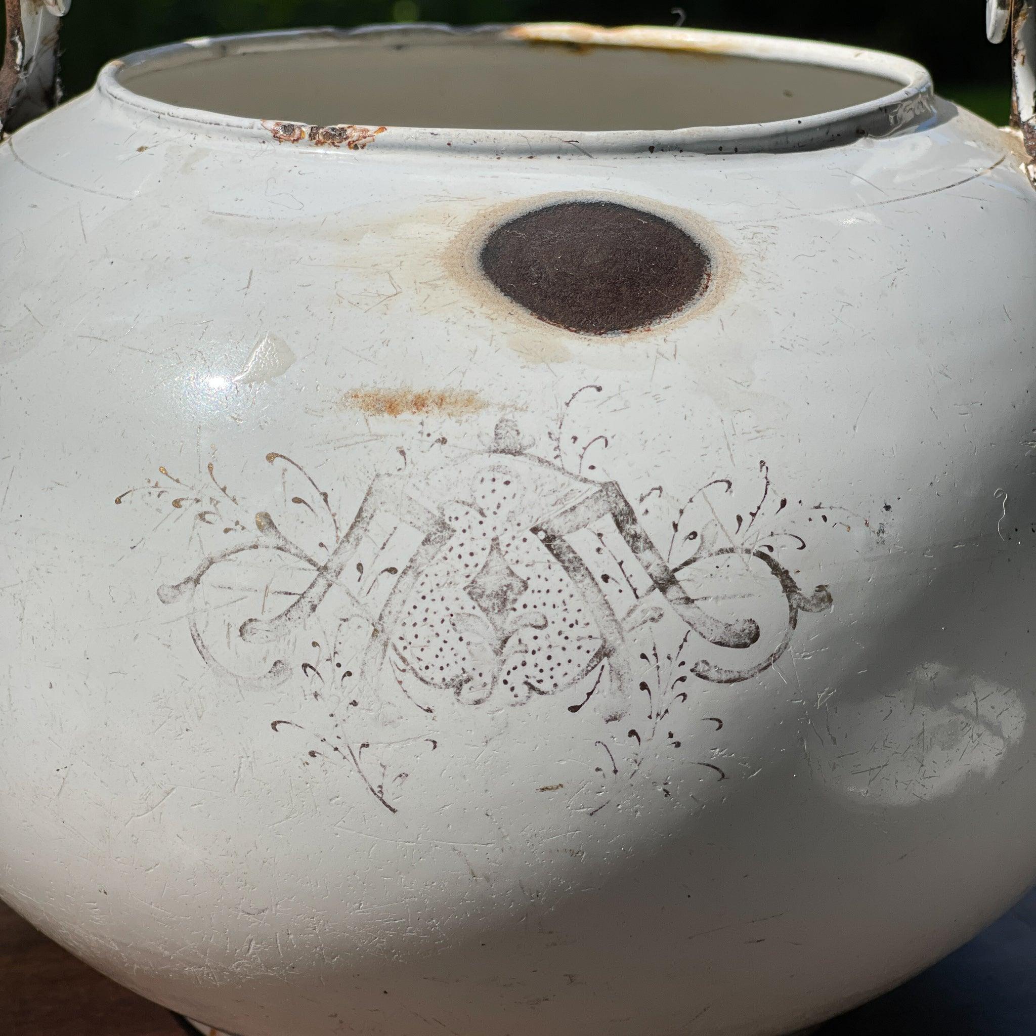 Witte emaille chocolade ketel - The Collectionist