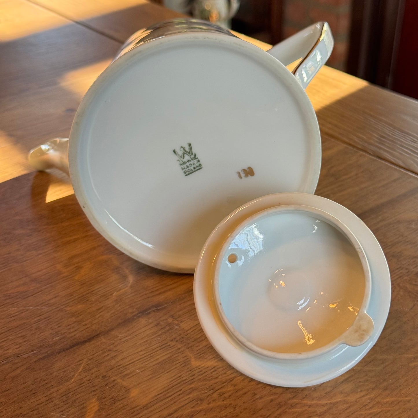 Wawel porseleinen theepot – Polen – bloemendecor met goudaccenten