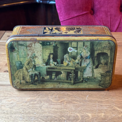 Vintage Engels Blik - Taverne Tafereel & Silhouetten - Old Masters Stijl (Jaren '50)