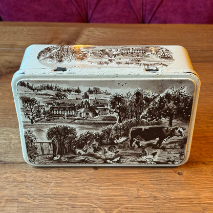 Vintage Blik Biscuiterie de l'Abbaye - Normandisch Landschap (1987)