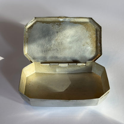 Aluminium pillendoosje of snuifdoos – Art Deco stijl (ca. 1930s–1940s)