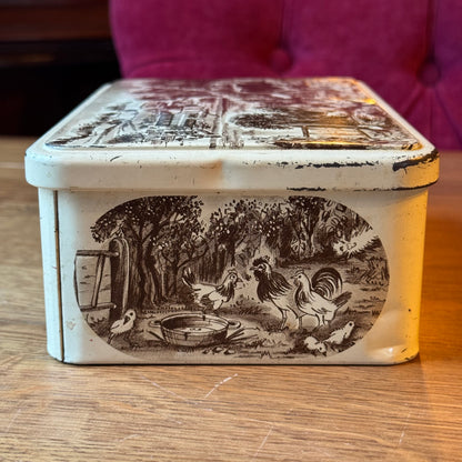 Vintage Blik Biscuiterie de l'Abbaye - Normandisch Landschap (1987)