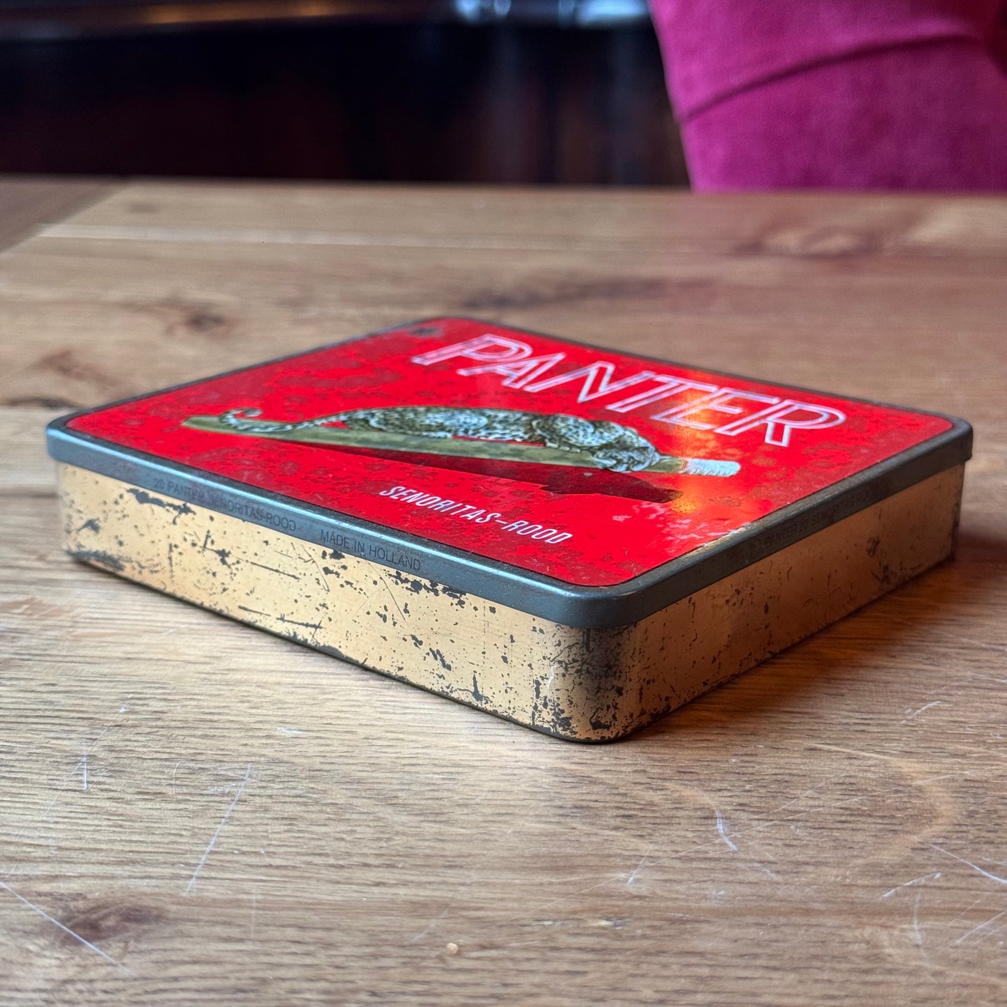 Vintage Panter Sigarenblik 'Senoritas Rood' - Met Originele Inhoud (Veenendaal)