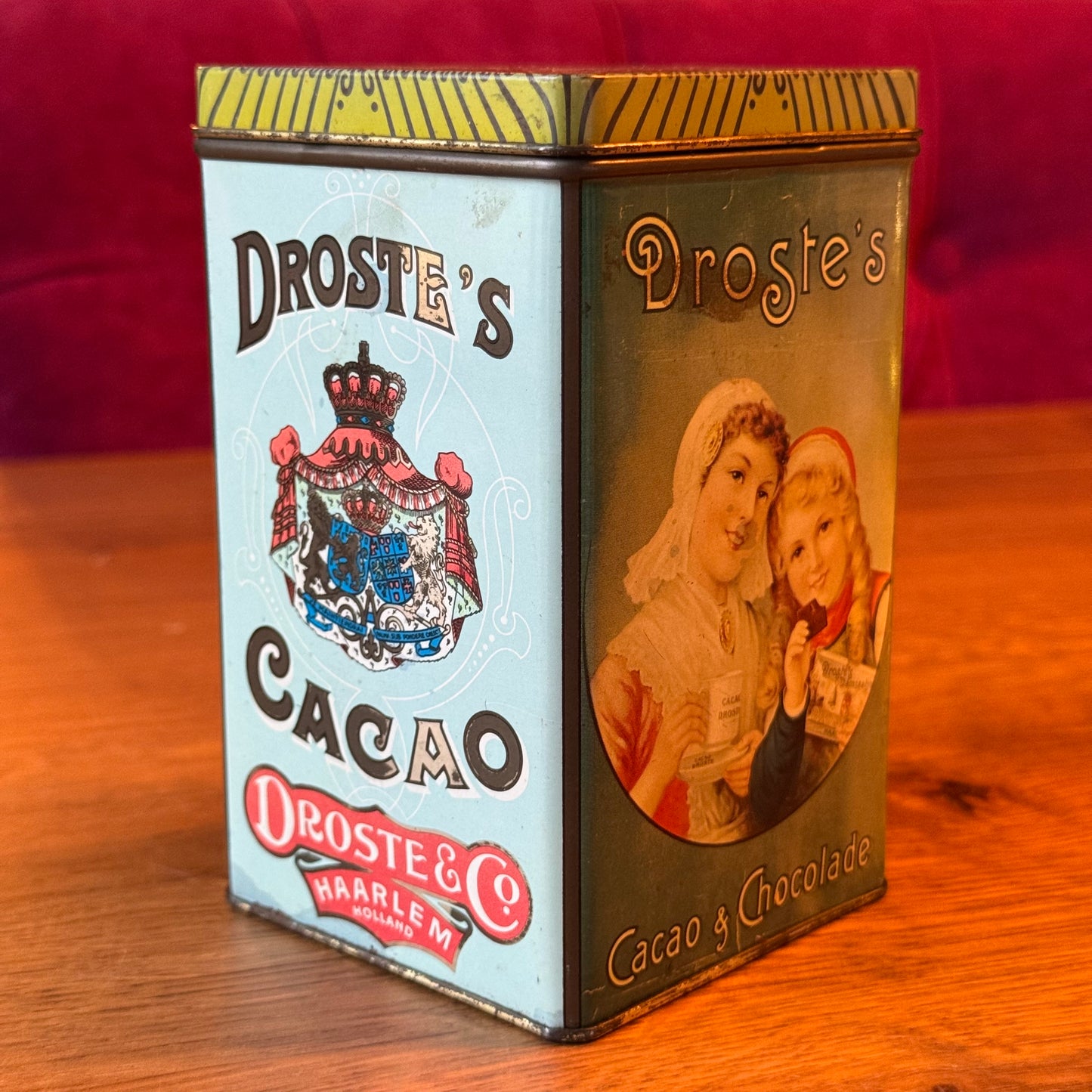 Vintage Blik Droste's Cacao & Chocolade - Verpleegster & Meisjes - Haarlem