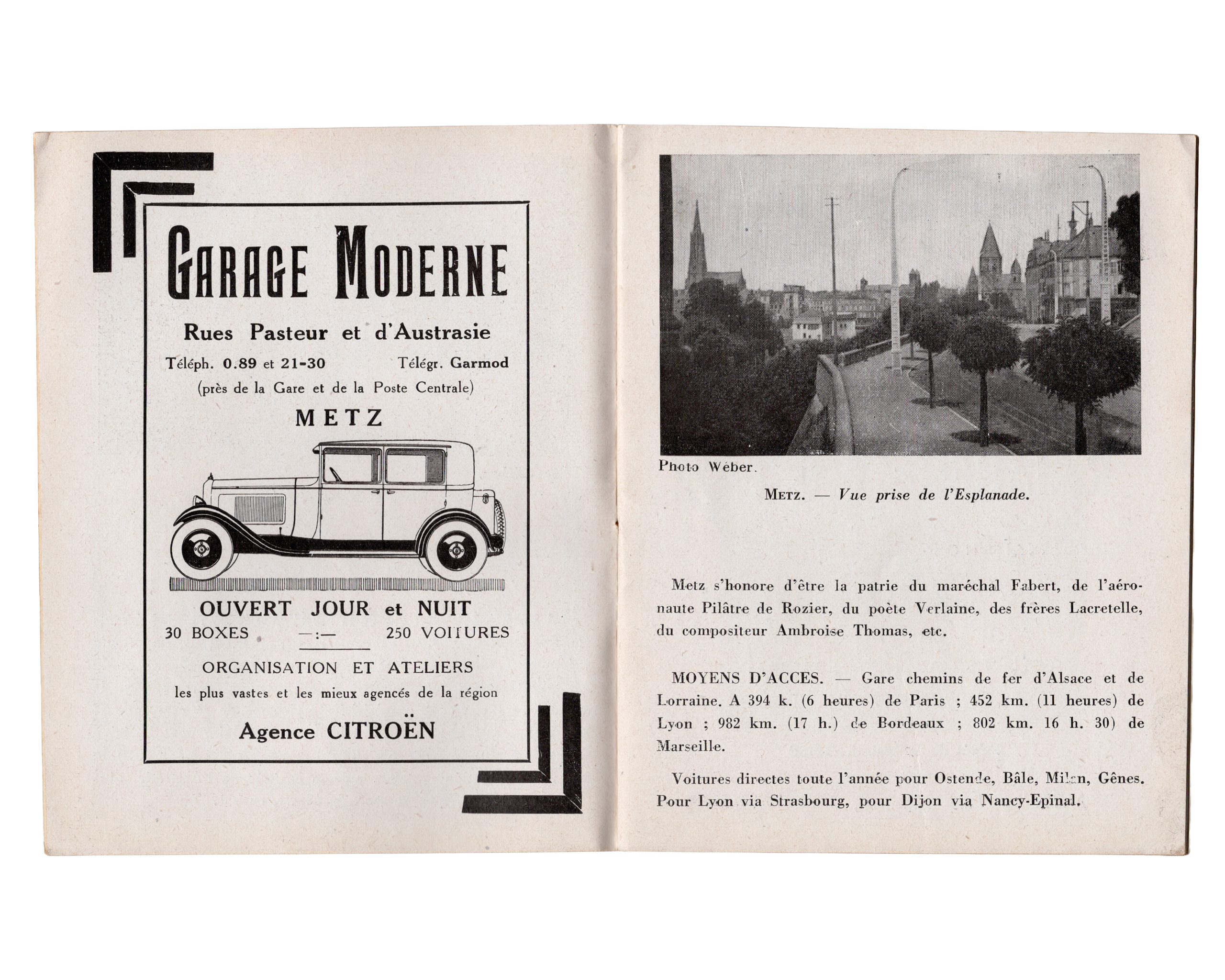 Petit guide touristique Metz Moselle années 1930 Extension Touristique Française