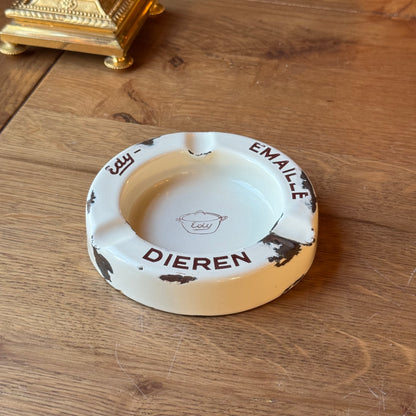 Edy Emaille Reclame Asbak – Dieren – jaren 60 – zeldzaam Nederlandsch emaille