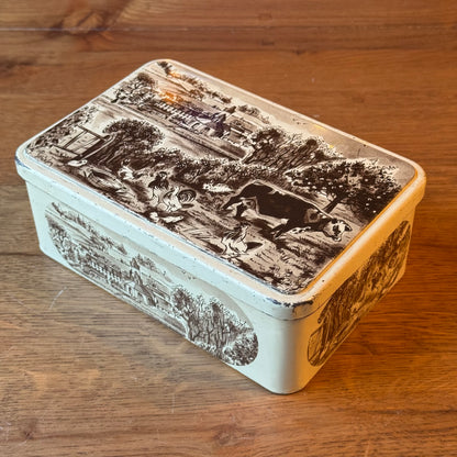 Vintage Blik Biscuiterie de l'Abbaye - Normandisch Landschap (1987)