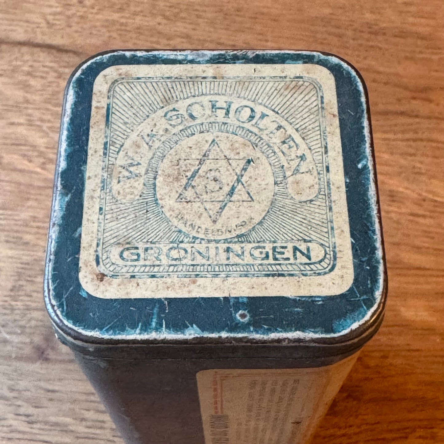 Antiek Aardappelsago Blik – W.A. Scholten Groningen