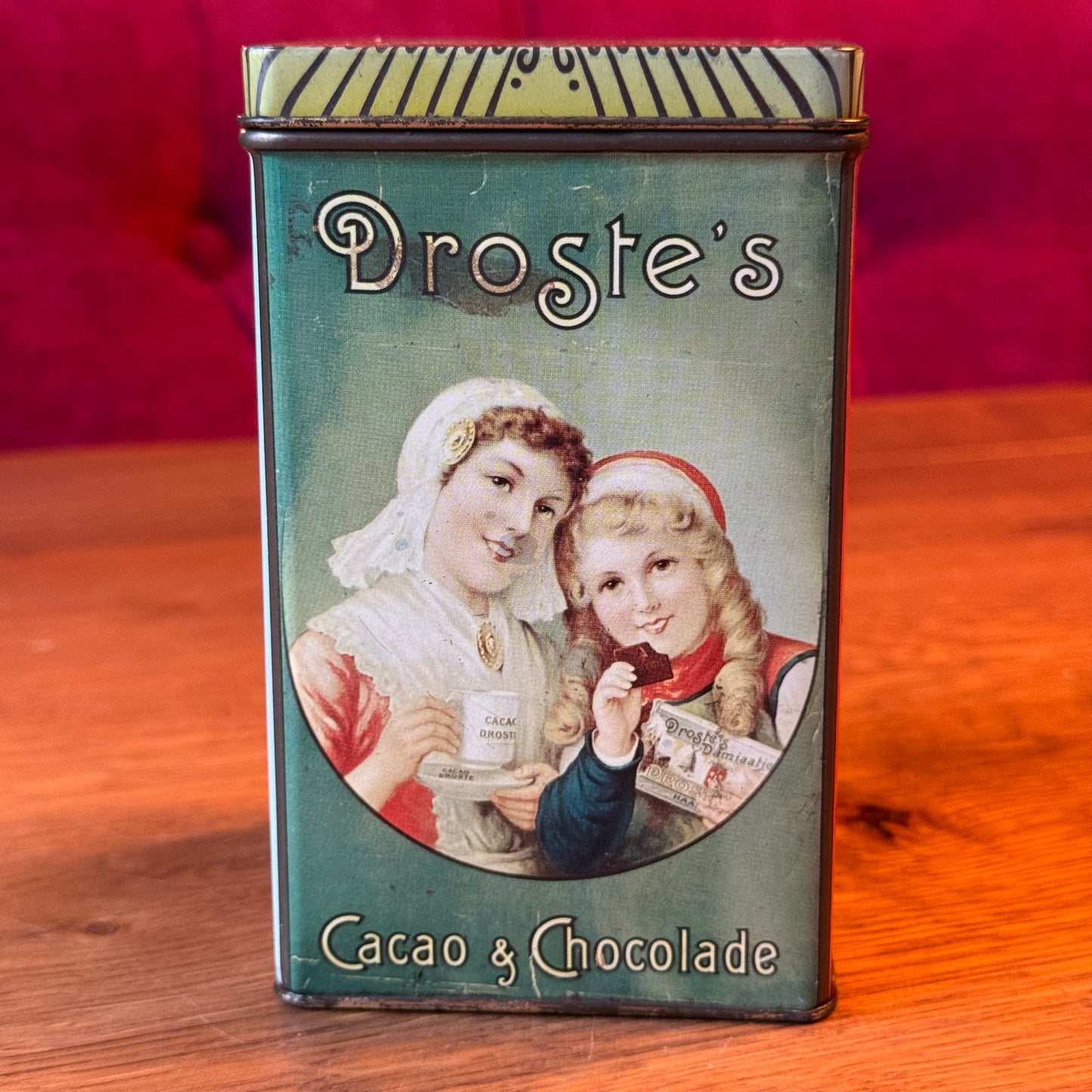 Vintage Blik Droste's Cacao & Chocolade - Verpleegster & Meisjes - Haarlem