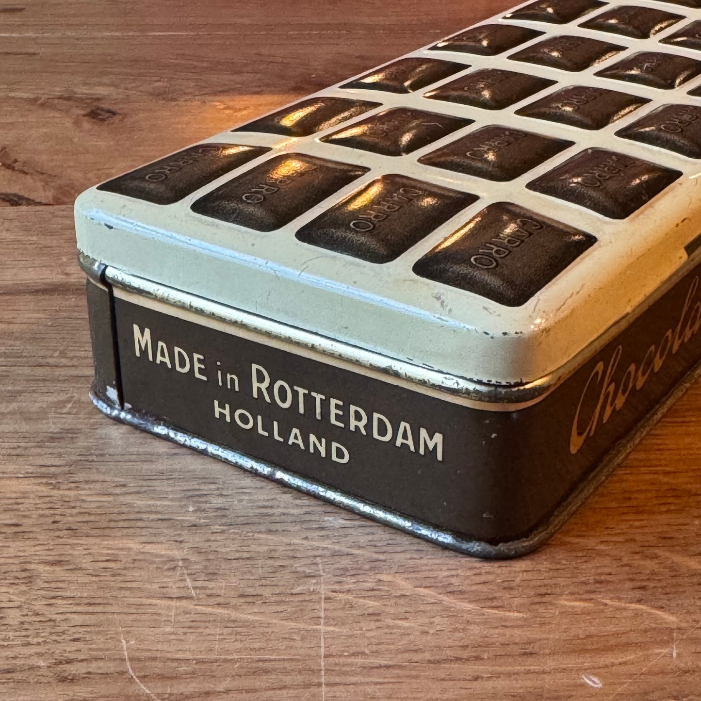Vintage Chocoladeblik Carro – A. Driessen Rotterdam – Half Kilo – ca. Jaren 1930–1950
