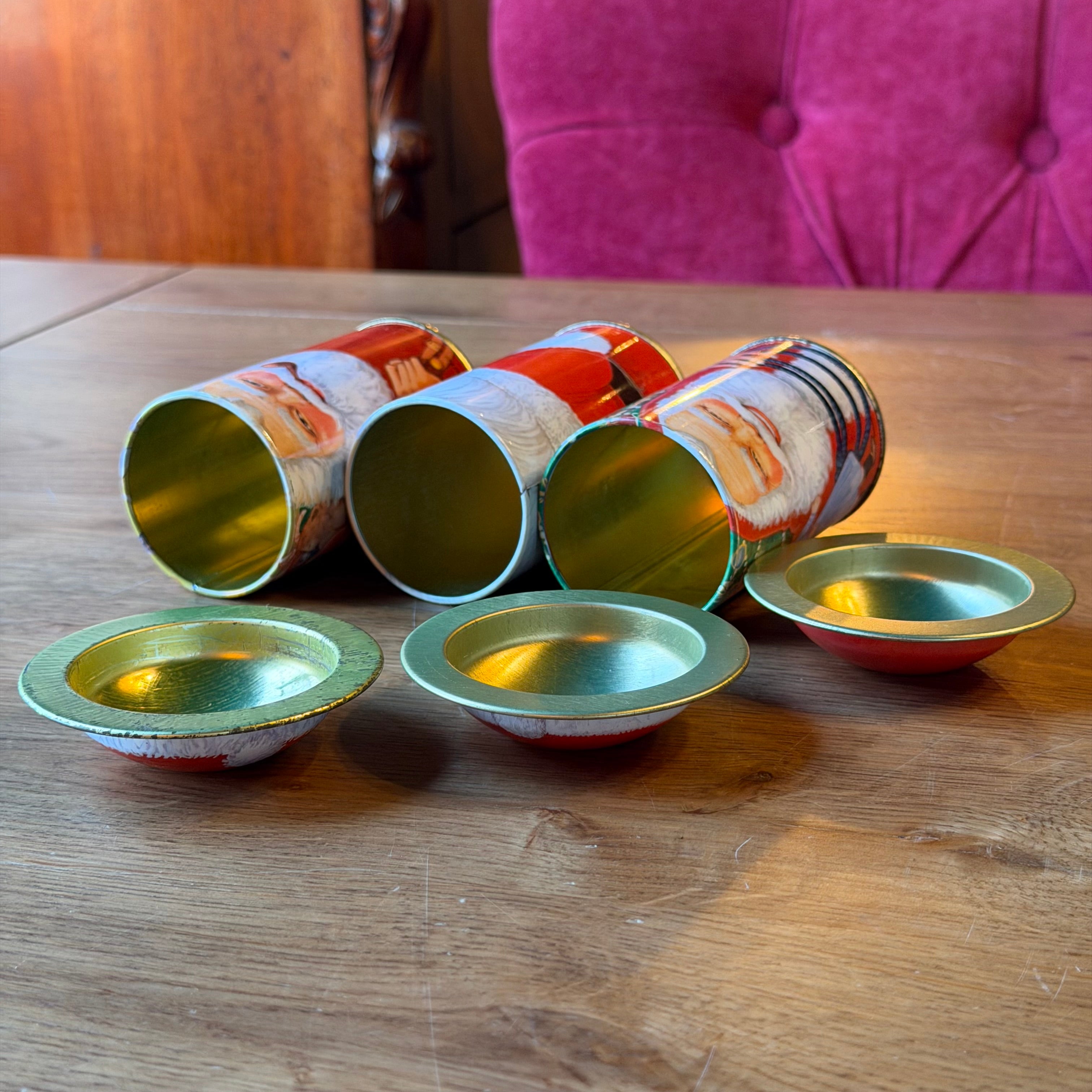 Vintage Weihnachtsmann-Dose, 3er-Set – B. Shackman &amp; Co. (1986)