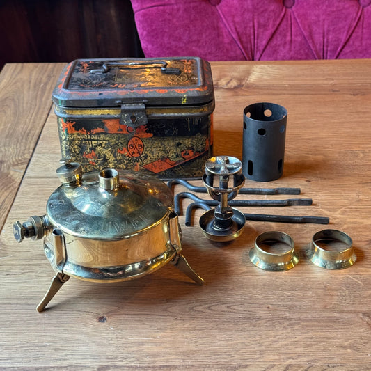 Vintage Juwel petroleumstel met metalen kist – compleet, Duitsland ￼