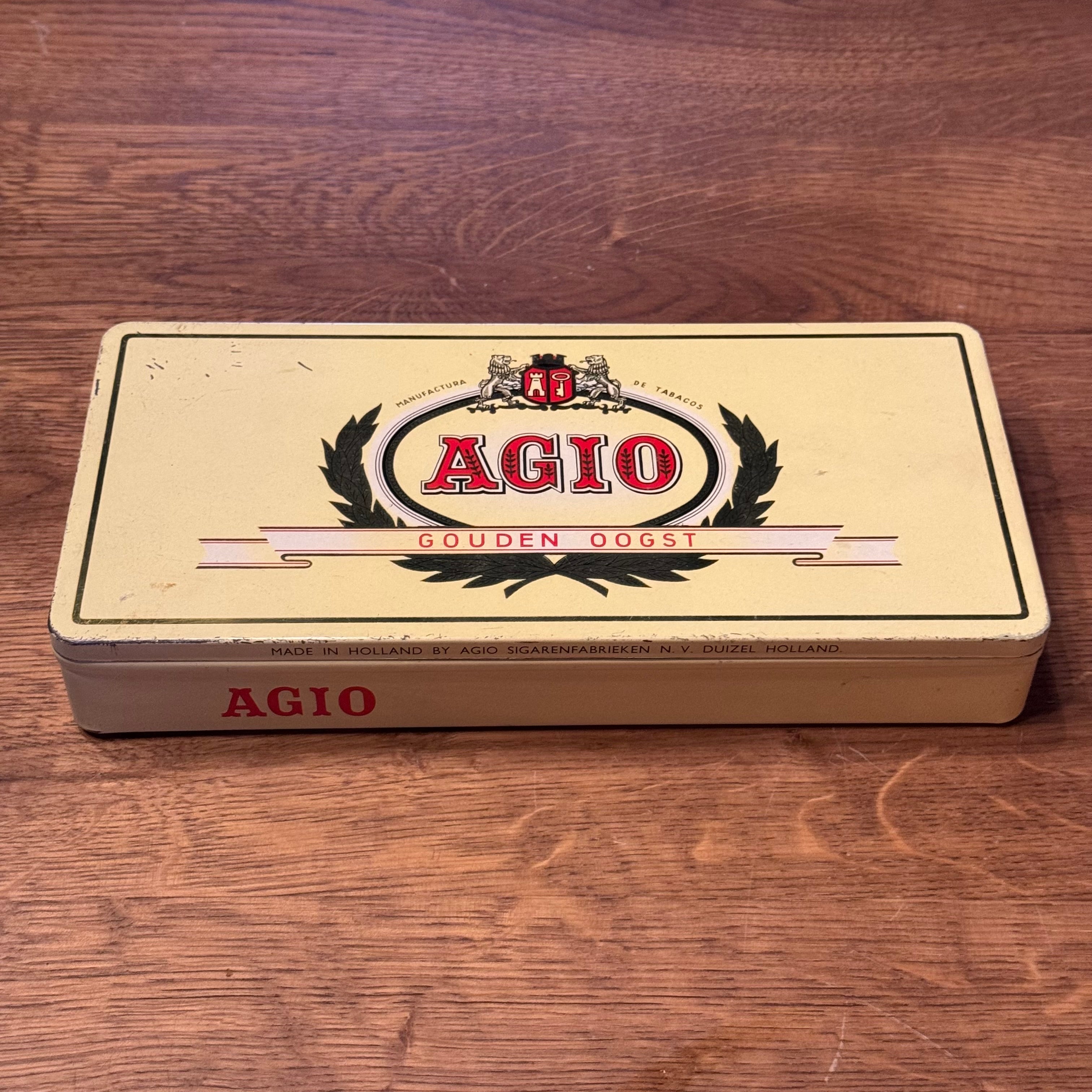 Agio sigarenblik “Gouden Oogst” – vintage tabaksblik – Duizel Holland