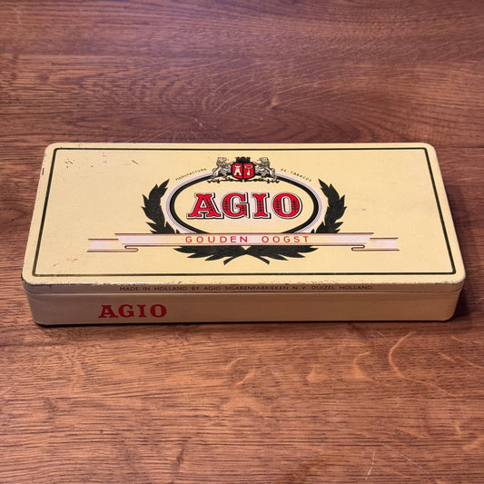 Agio sigarenblik “Gouden Oogst” – vintage tabaksblik – Duizel Holland