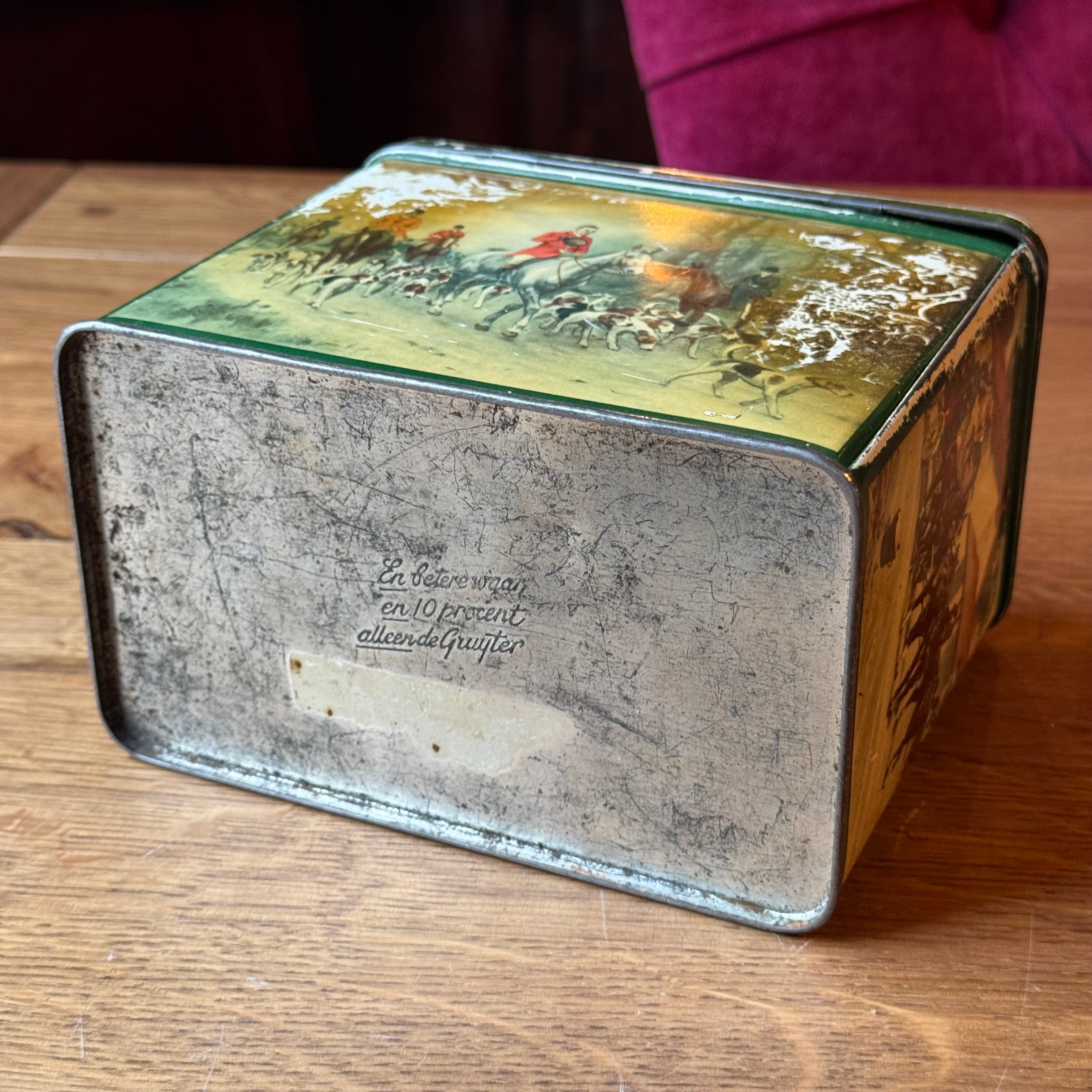 Vintage De Gruyter Blik - Engels Jachttafereel & Postkoets - Shabby Chic (Jaren '50)