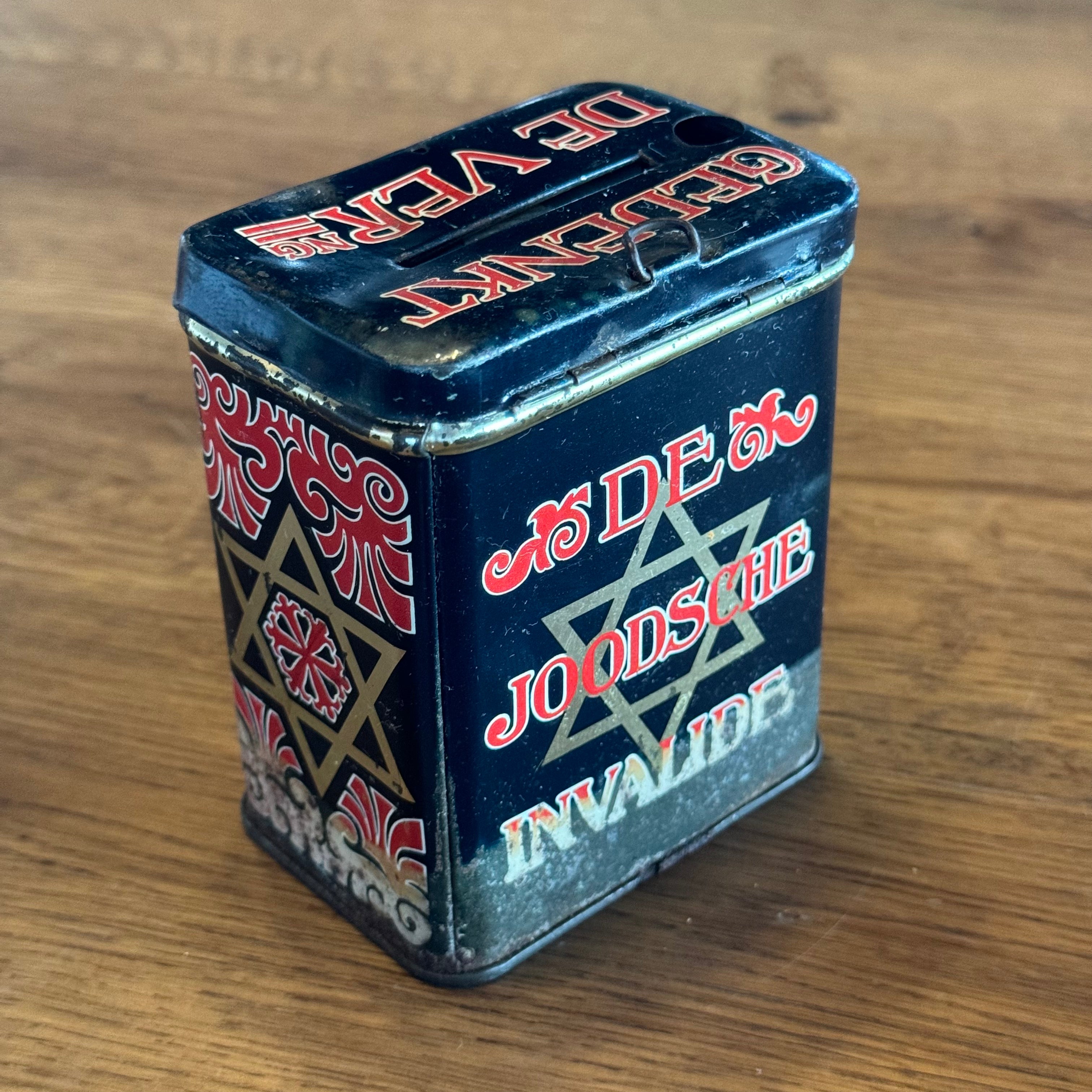 Zeldzaam Antiek Collecte Blik van De Joodsche Invalide The Collectionist