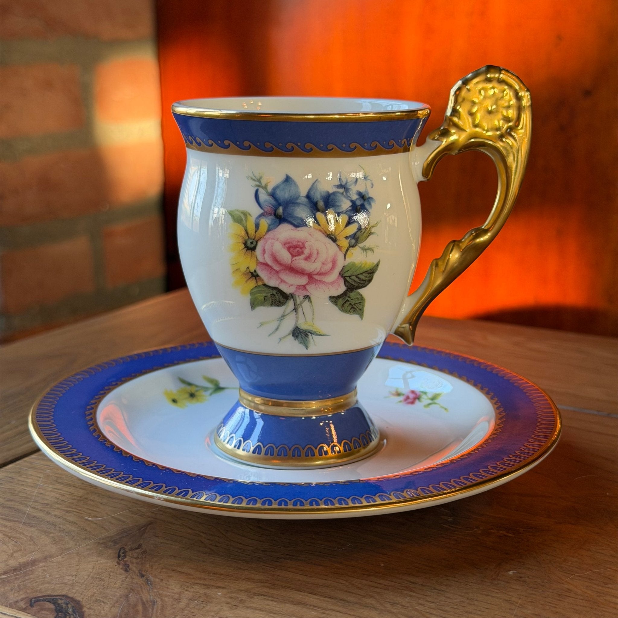 6 - Delige Luxe Porseleinen Koffieset "Joseph Nigg" – Wenen Academie Jubileumeditie – Verguld & Kleurrijk - The Collectionist