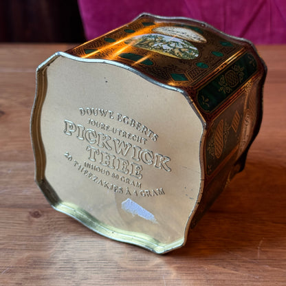 Vintage Douwe Egberts Pickwick Tea Tin – Green &amp; Gold