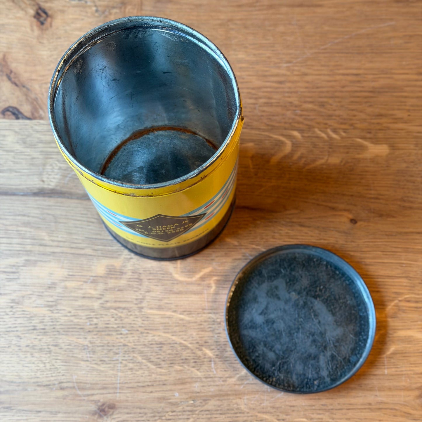 Vintage koekblik G.J. Haga Jr. Sneek – Sneeker Boterdrabbelkoeken