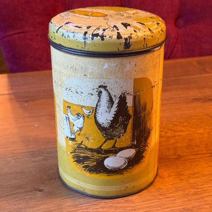 Vintage Biscuit Tin Van der Meulen - Hallum (Friesland) - Chicken &amp; Farmer