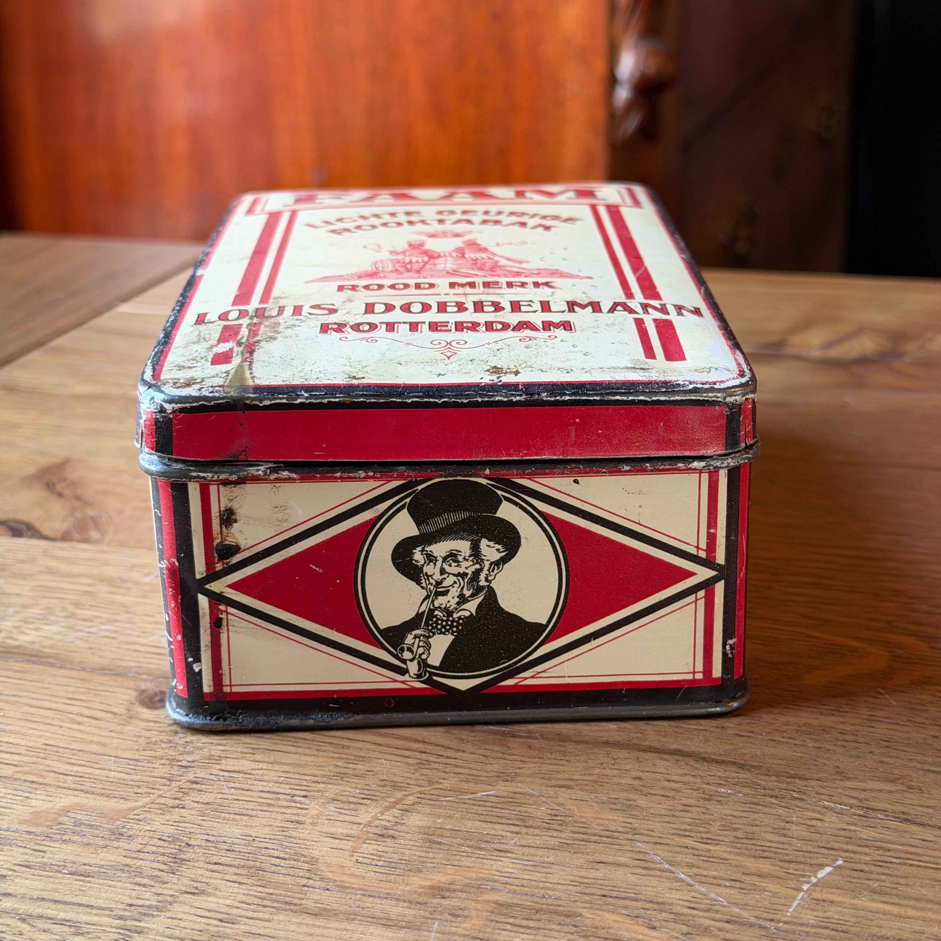 Antique Dutch Tobacco Tin FAAM – Louis Dobbelmann Rotterdam – ca. 1910–1920