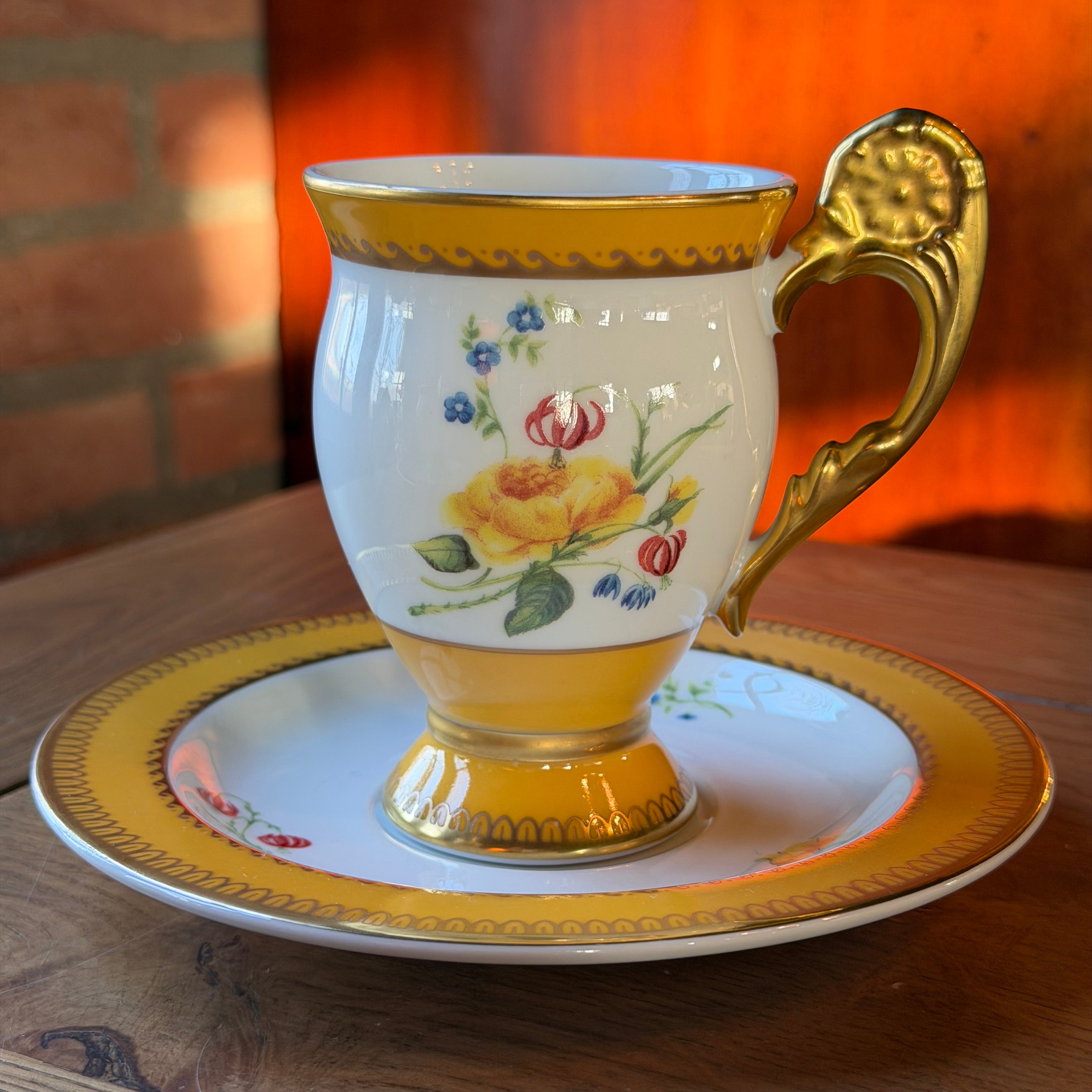 6-Piece Luxury Porcelain Coffee Set "Joseph Nigg" – Vienna Academy Anniversary Edition – Gilded &amp; Colorful