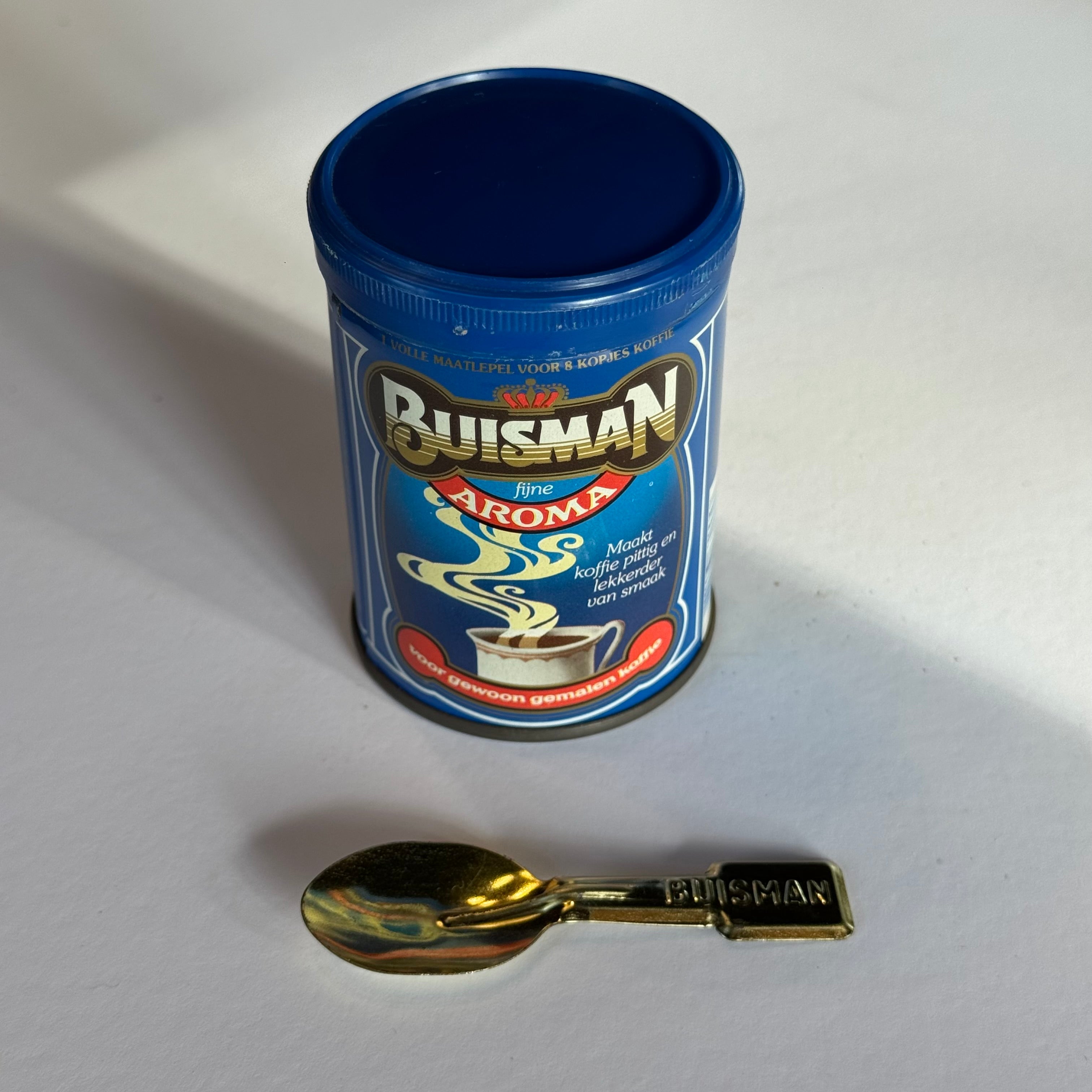 Kaffeedose „Buisman Fine Aroma“ mit originalem Messlöffel (ca. 1980er Jahre)