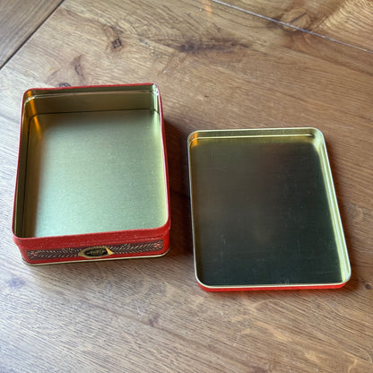 Vintage Nobis Printen Kerstblik – Retro Christmas Tin met Kinderen & Sneeuwpop (jaren ’90)