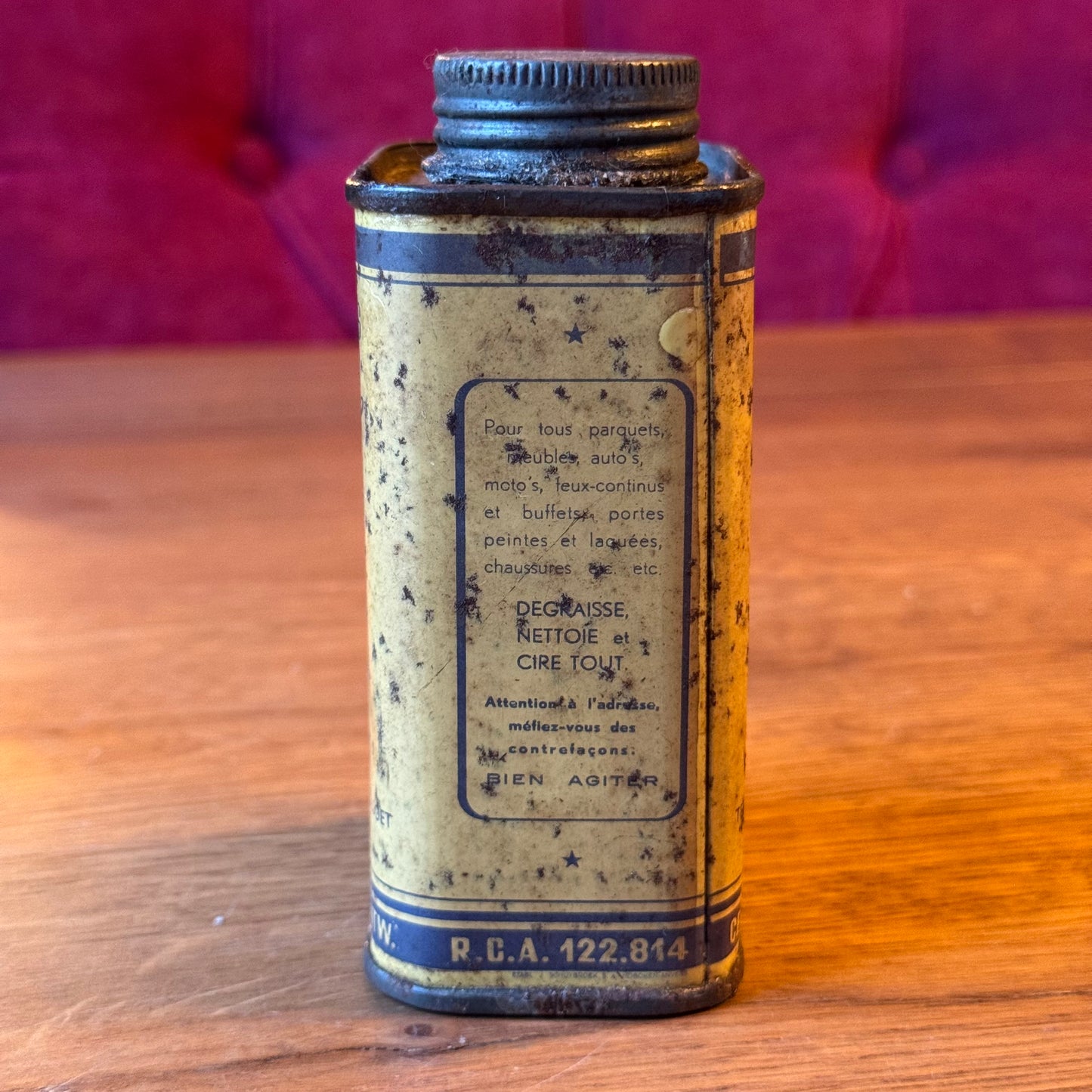 Vintage “Het Bieke” politoerboenwas blik – Wilrijk Antwerpen – vroege 20e eeuw