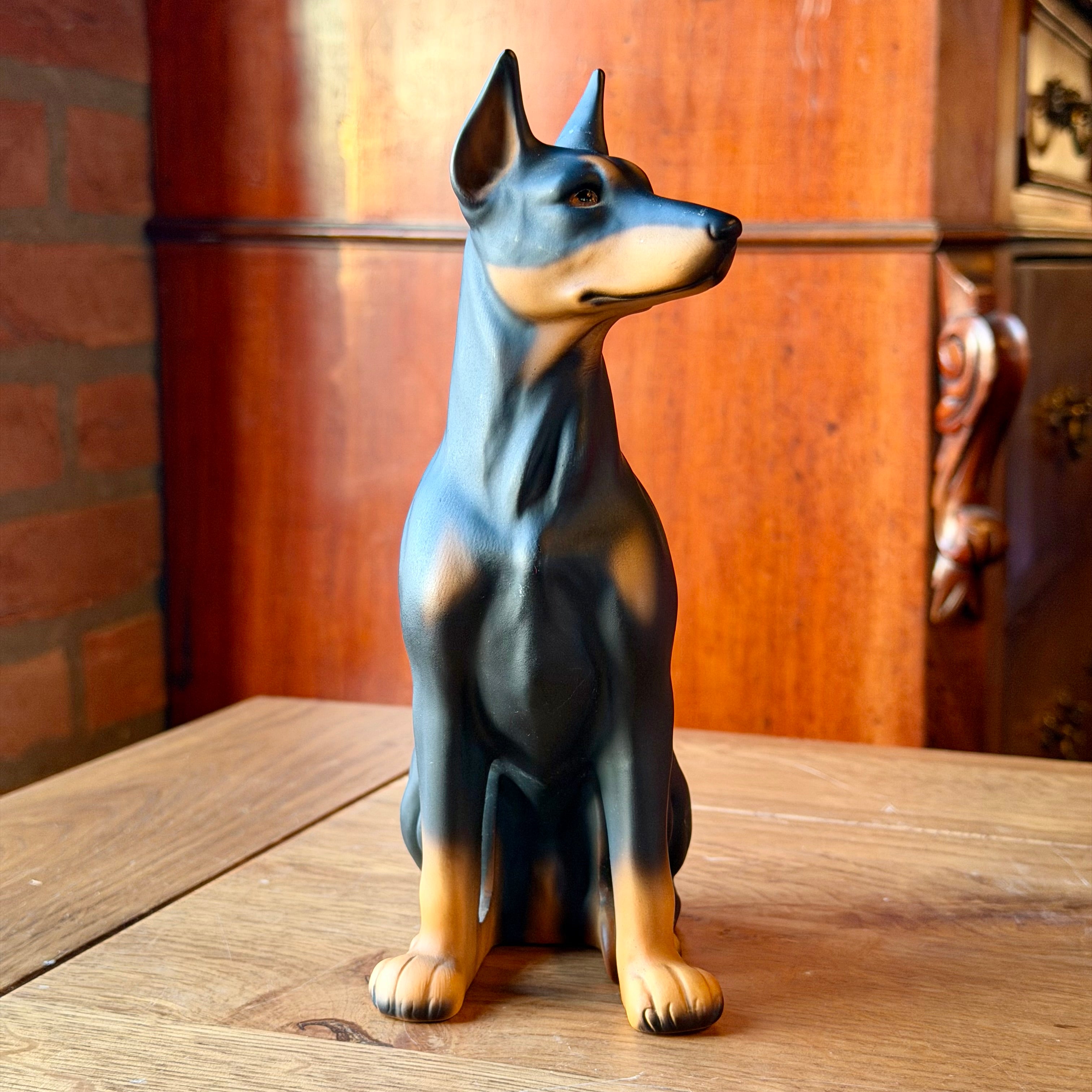 Vintage Royal Präsent Dobermann Pinscher – Handbeschilderd Duits Porselein – Model D261B