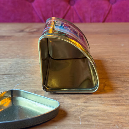 Antiek Driehoekig Theeblik - Chinoiserie & Goud Craquelé