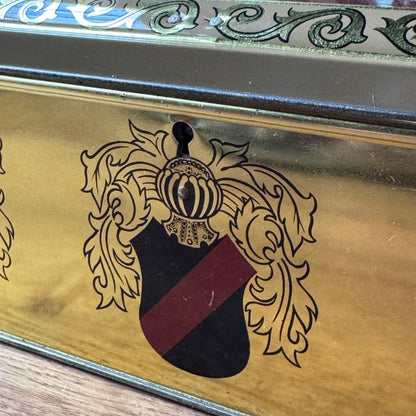 Vintage Demaret Confectionery Tin with Heraldry and Arms