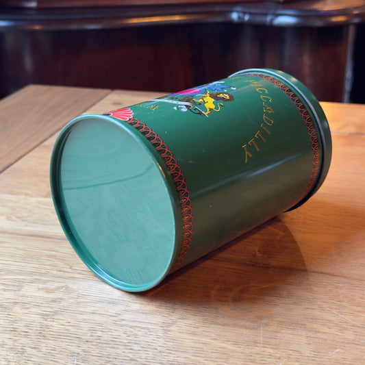 Vintage Jacksons of Piccadilly Tea Tin - Classic Green with 'Utile Dulci' Crest (1970s/1980s)