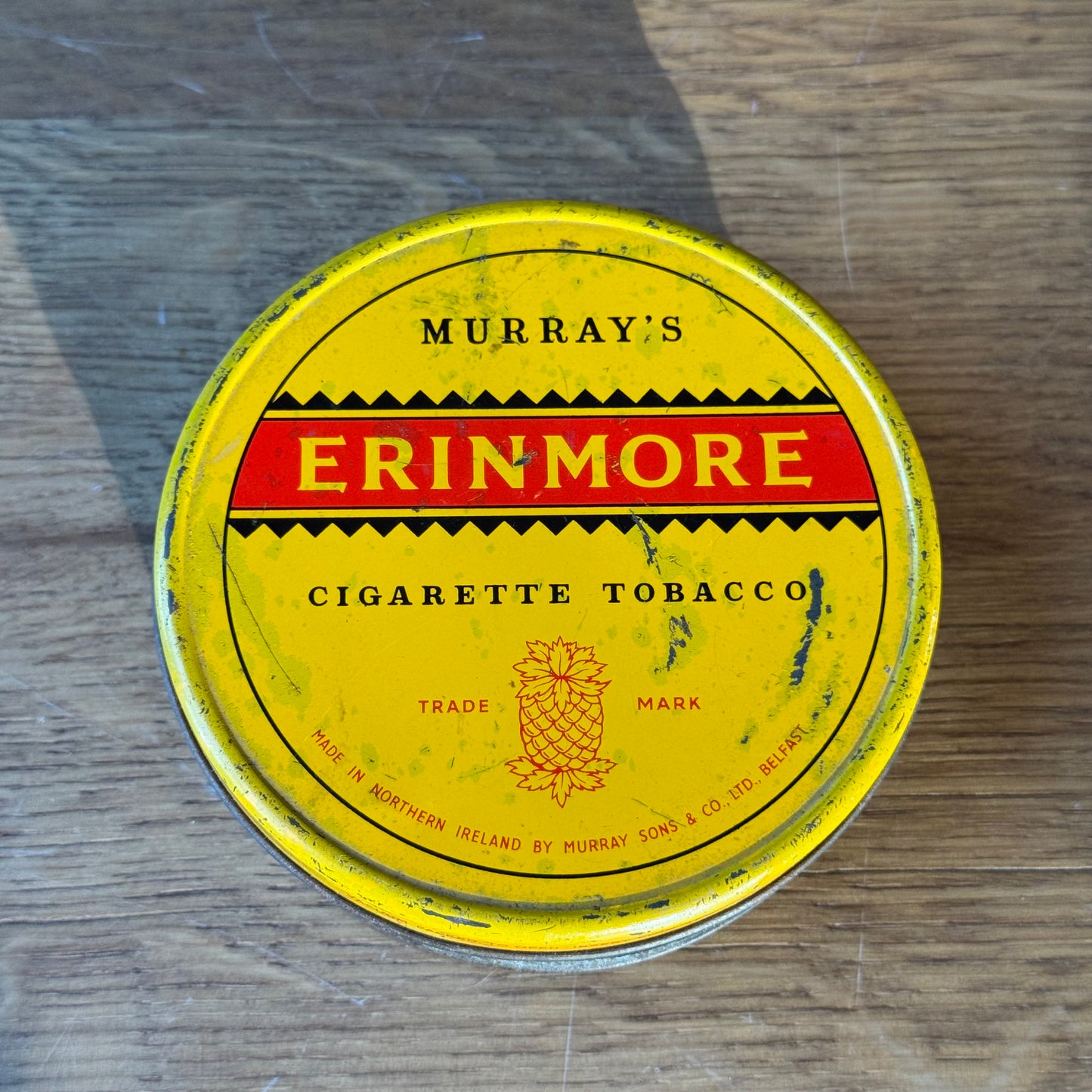 Vintage Murray’s Erinmore Tabaksblik – Ronde Gele Tin