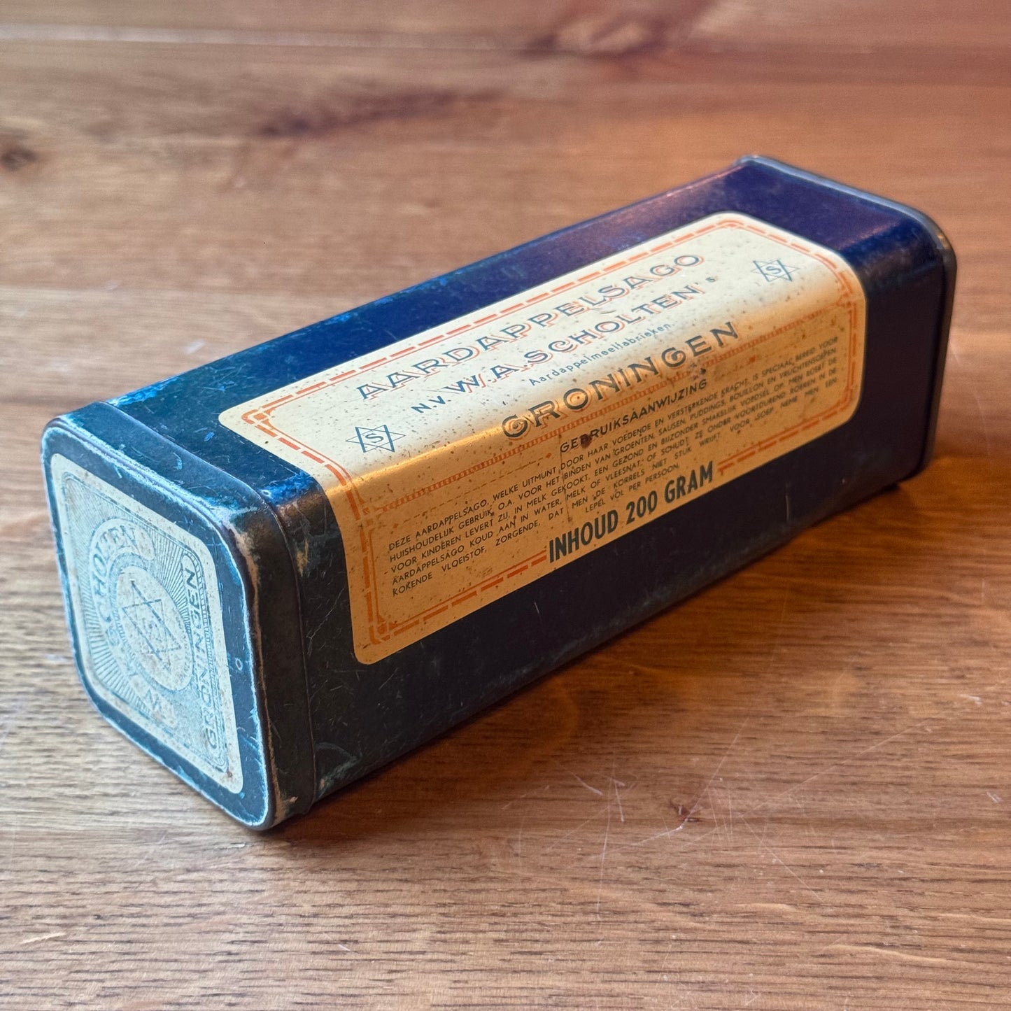 Antiek Aardappelsago Blik – W.A. Scholten Groningen
