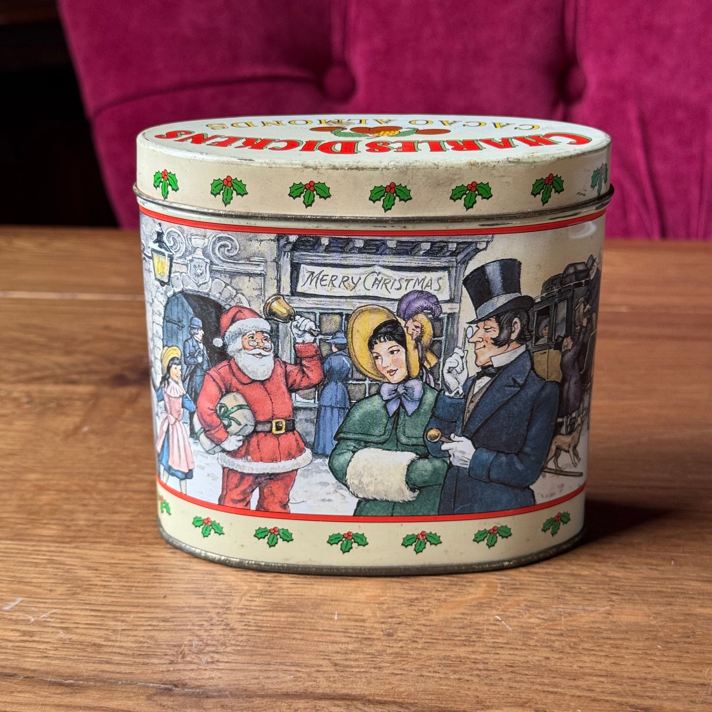 Vintage Charles Dickens Cacao Almonds Kerstblik – Victoriaanse Illustraties