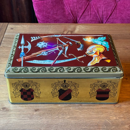 Vintage Demaret Confectionery Tin with Heraldry and Arms