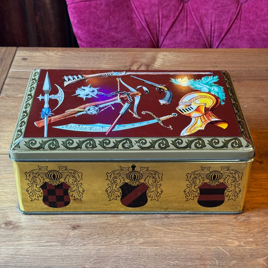 Vintage Demaret Confectionery Tin with Heraldry and Arms
