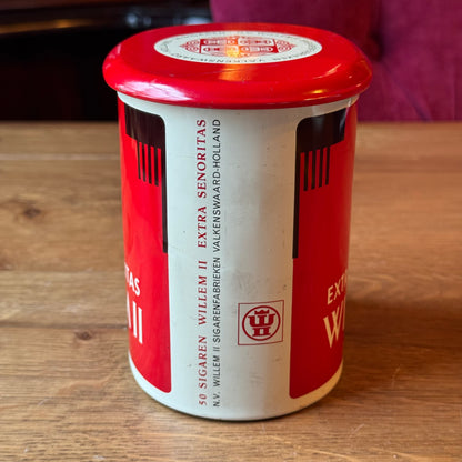 Vintage Willem II Sigarenblik - Extra Senoritas - Rood met Portret (Jaren '60)