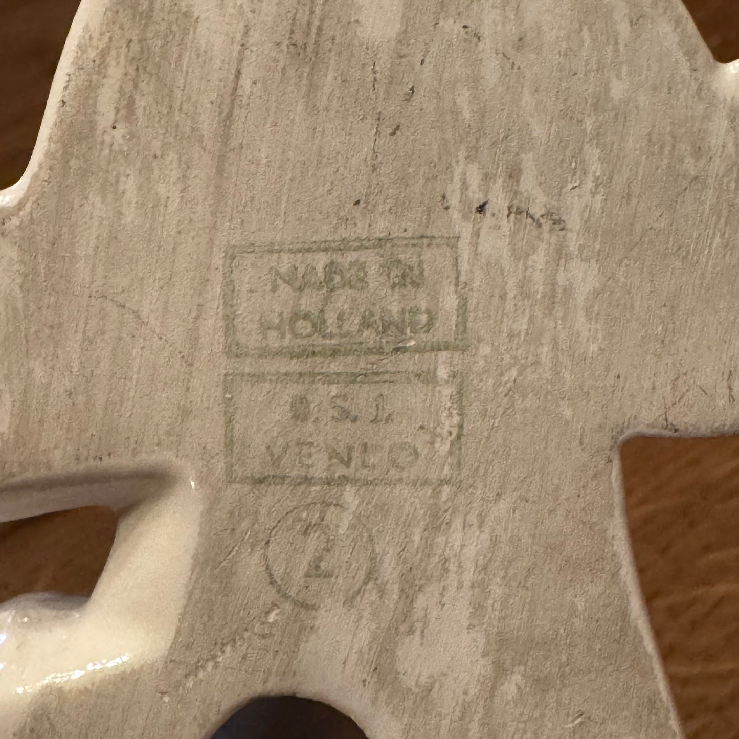 Vintage SL Venlo Herz-Jesu-Statue mit Weihwasserbecken – Keramik – Niederlande