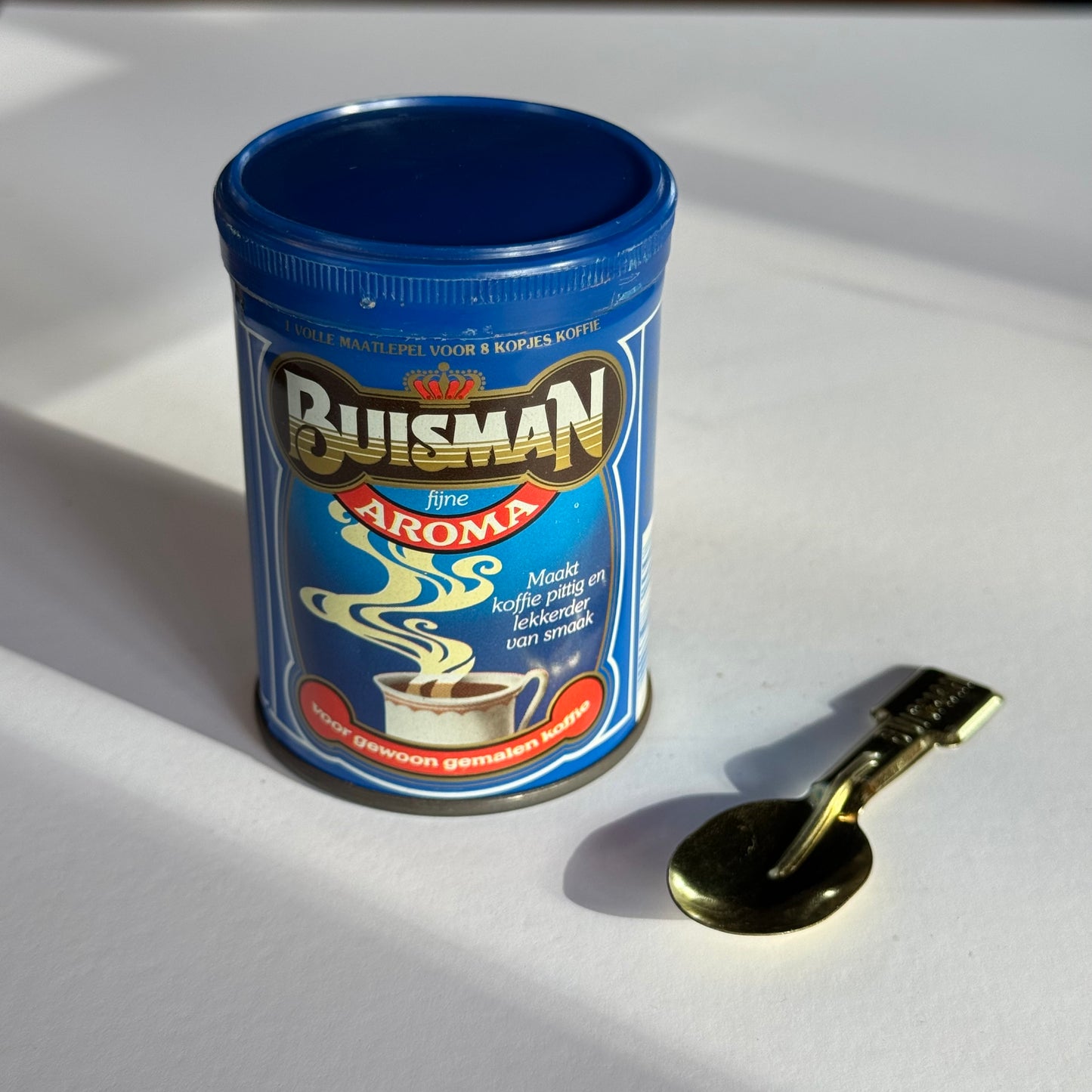Kaffeedose „Buisman Fine Aroma“ mit originalem Messlöffel (ca. 1980er Jahre)