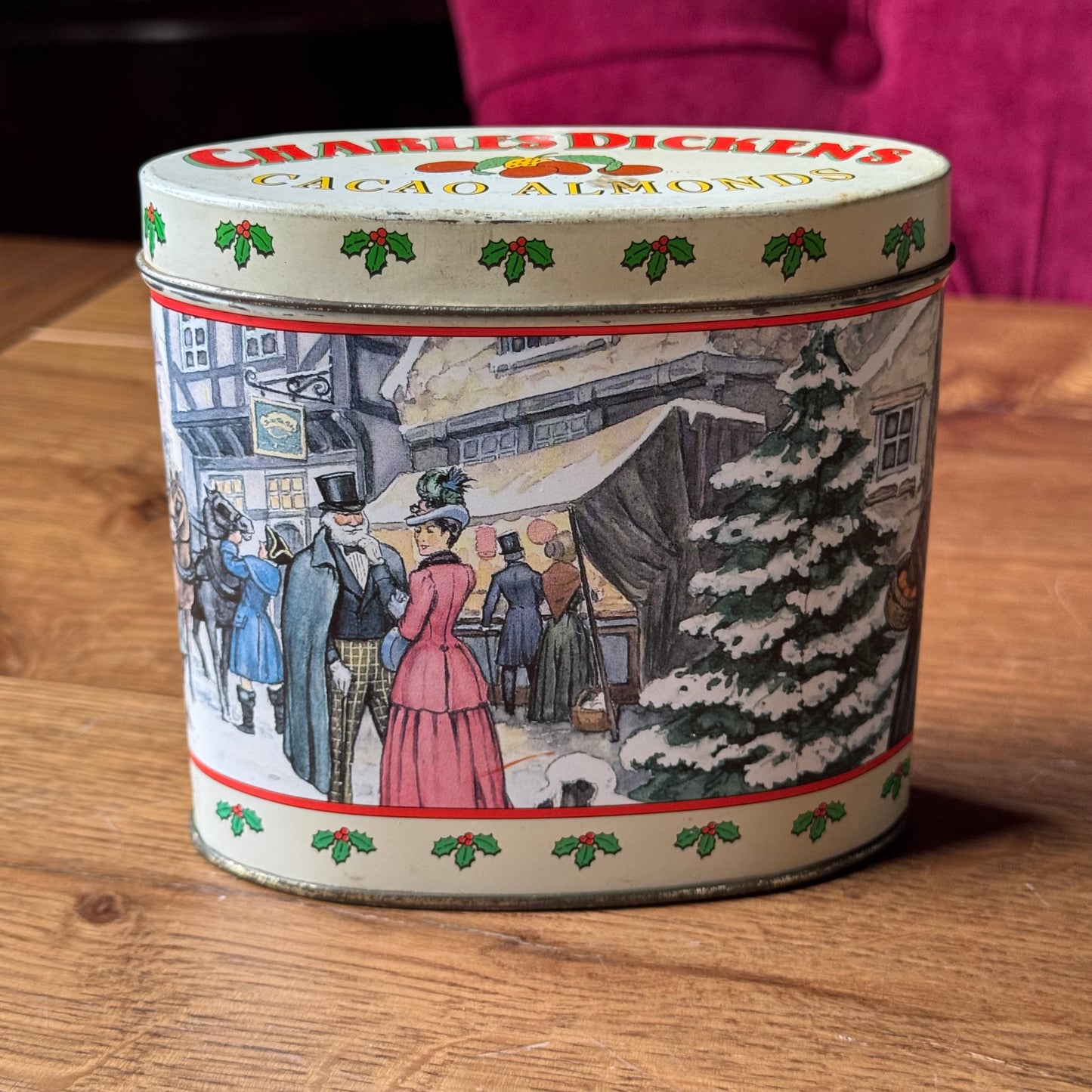 Vintage Charles Dickens Cacao Almonds Kerstblik – Victoriaanse Illustraties