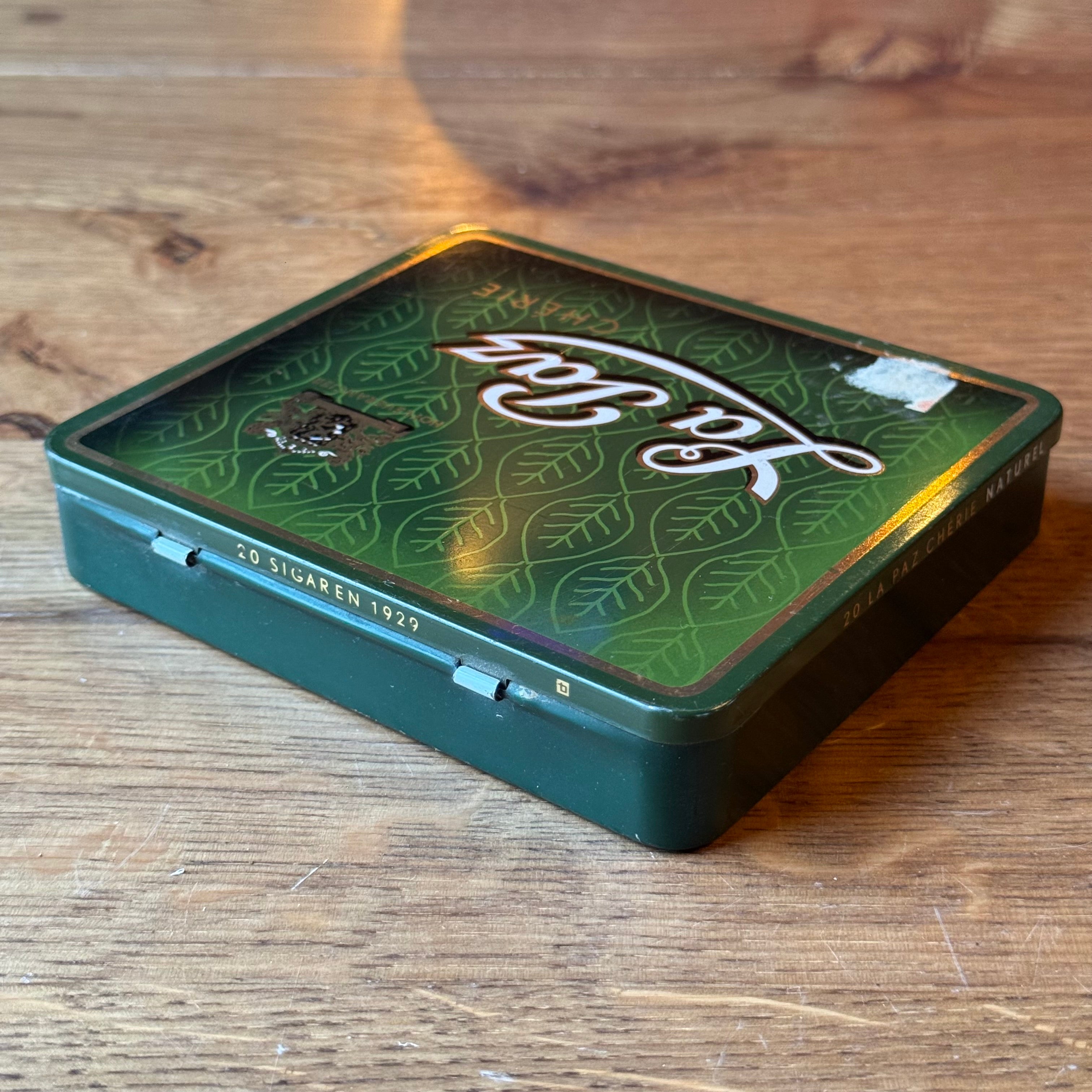 La Paz Chérie cigar tin – green – vintage