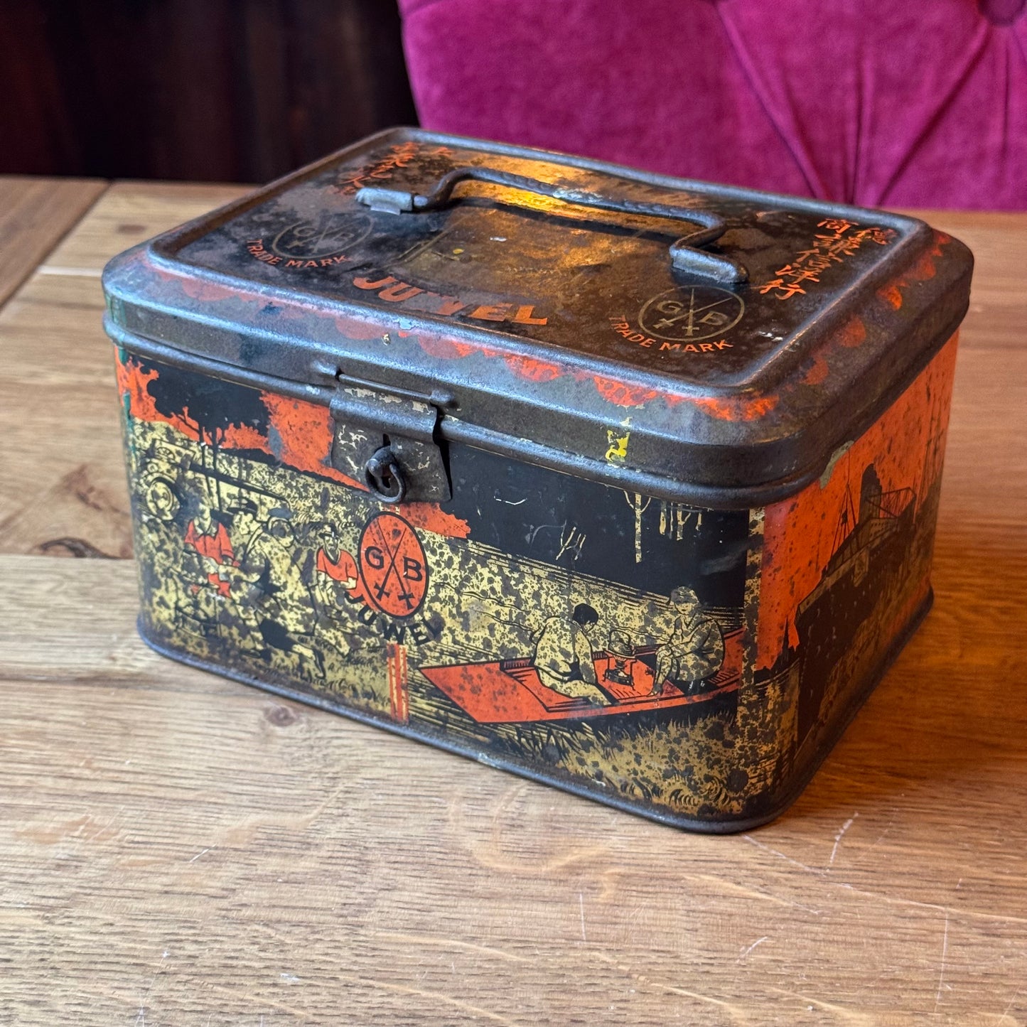 Vintage Juwel petroleumstel met metalen kist – compleet, Duitsland ￼