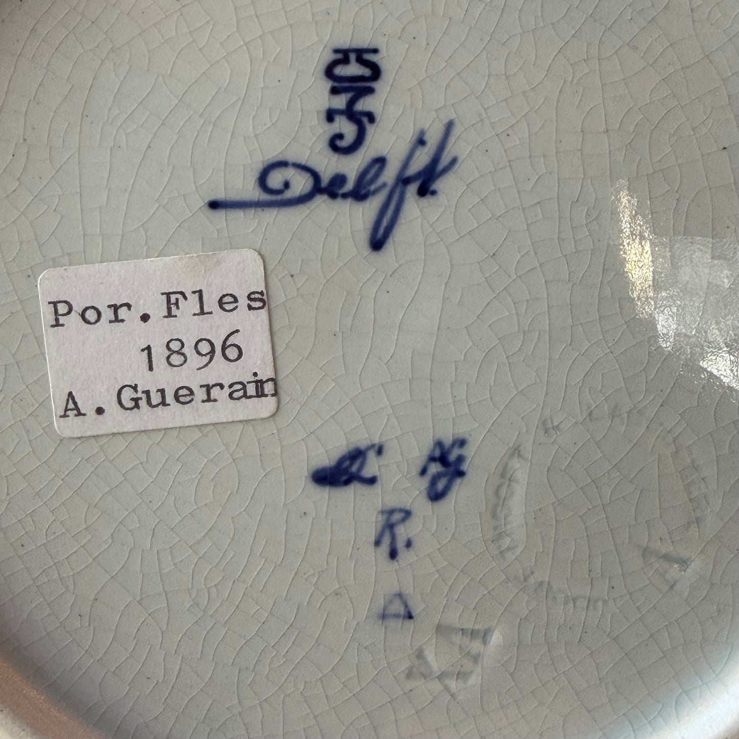 Antiek Delfts blauw wandbord met molens – De Porceleyne Fles (Royal Delft), ca. 1911