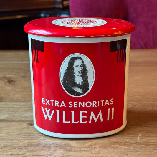 Vintage Willem II Cigar Tin - Extra Senoritas - Red with Portrait (1960s)