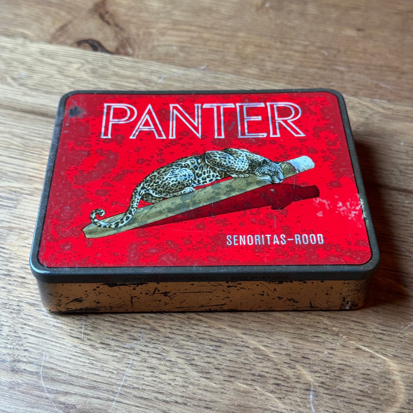 Vintage Panter Sigarenblik 'Senoritas Rood' - Met Originele Inhoud (Veenendaal)