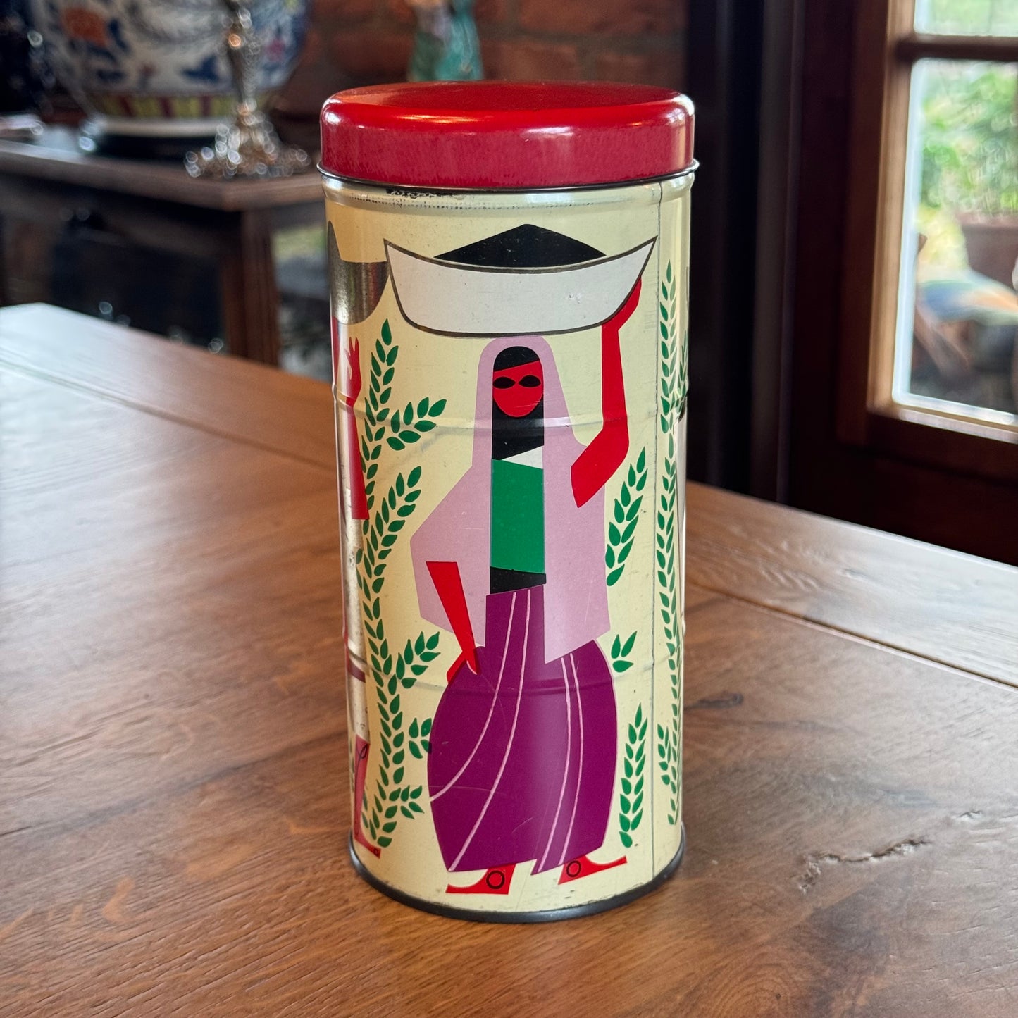 Albert Heijn coffee tin – modernist design – ca. 1950