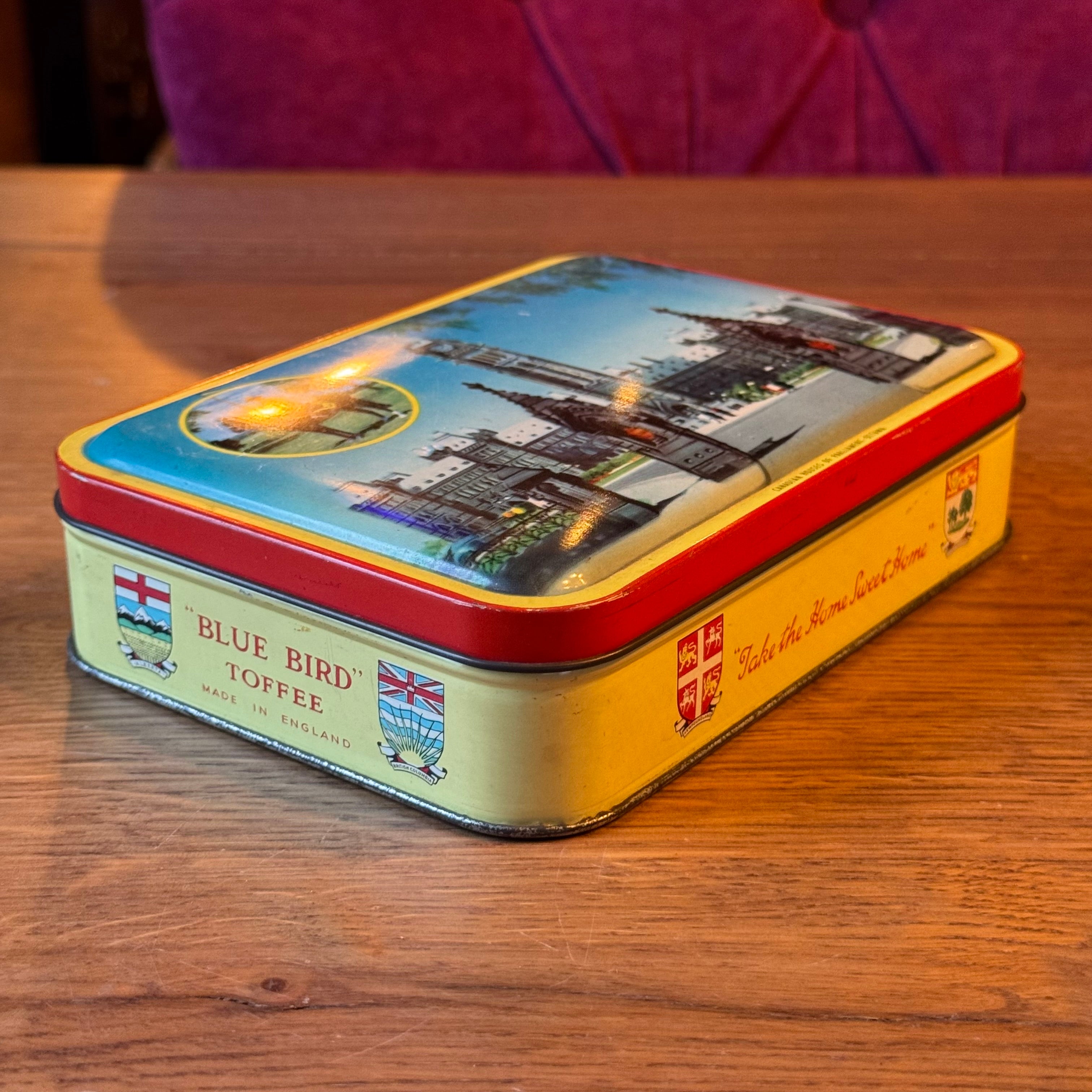 Blue Bird Toffee Tin – Canadian Houses of Parliament, Ottawa – ca. 1950–1960