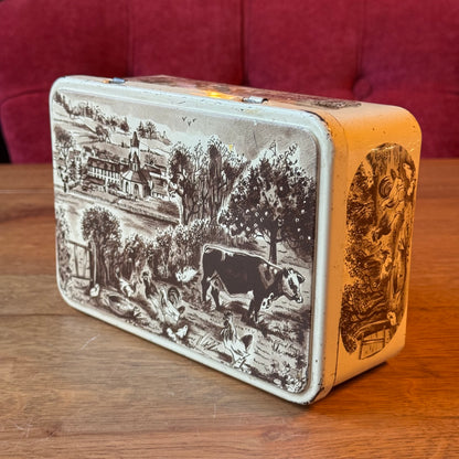 Vintage Blik Biscuiterie de l'Abbaye - Normandisch Landschap (1987)